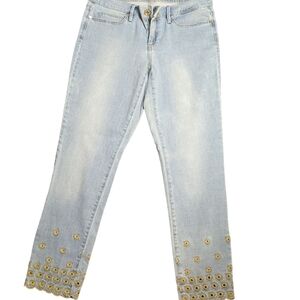 Light Blue Embroidered Women's Jeans